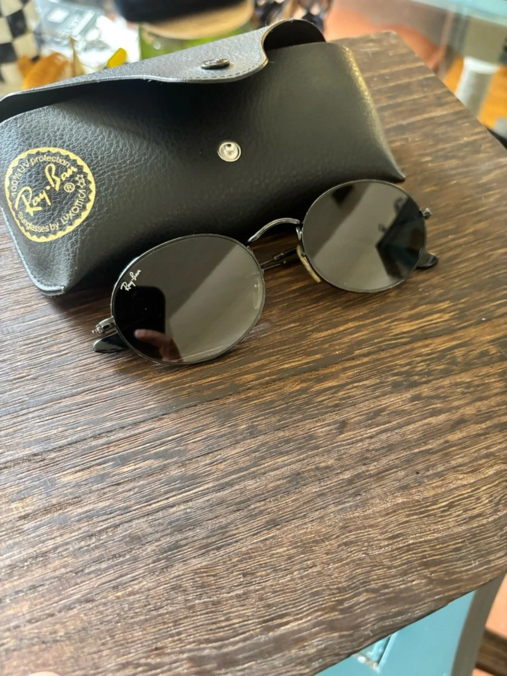 Ray-Ban Black Round Metal Sunglasses
